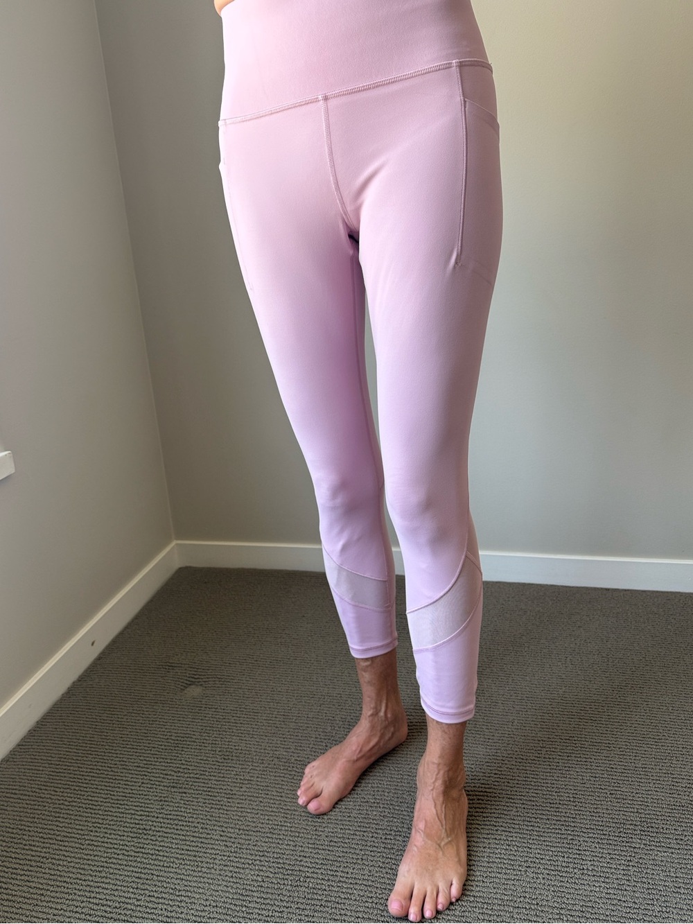 Athleta Pink Salutation Stash Mesh Tight
